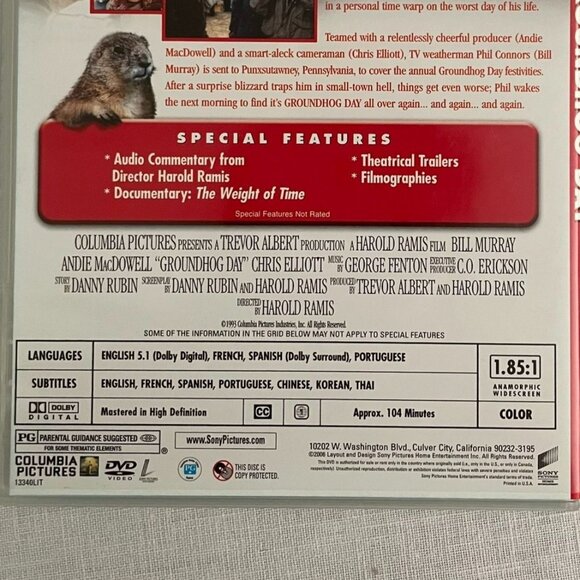Groundhog Day Special Edition DVD Starring Bill Murray Comedy Fantasy Movie - Picture 9 of 10